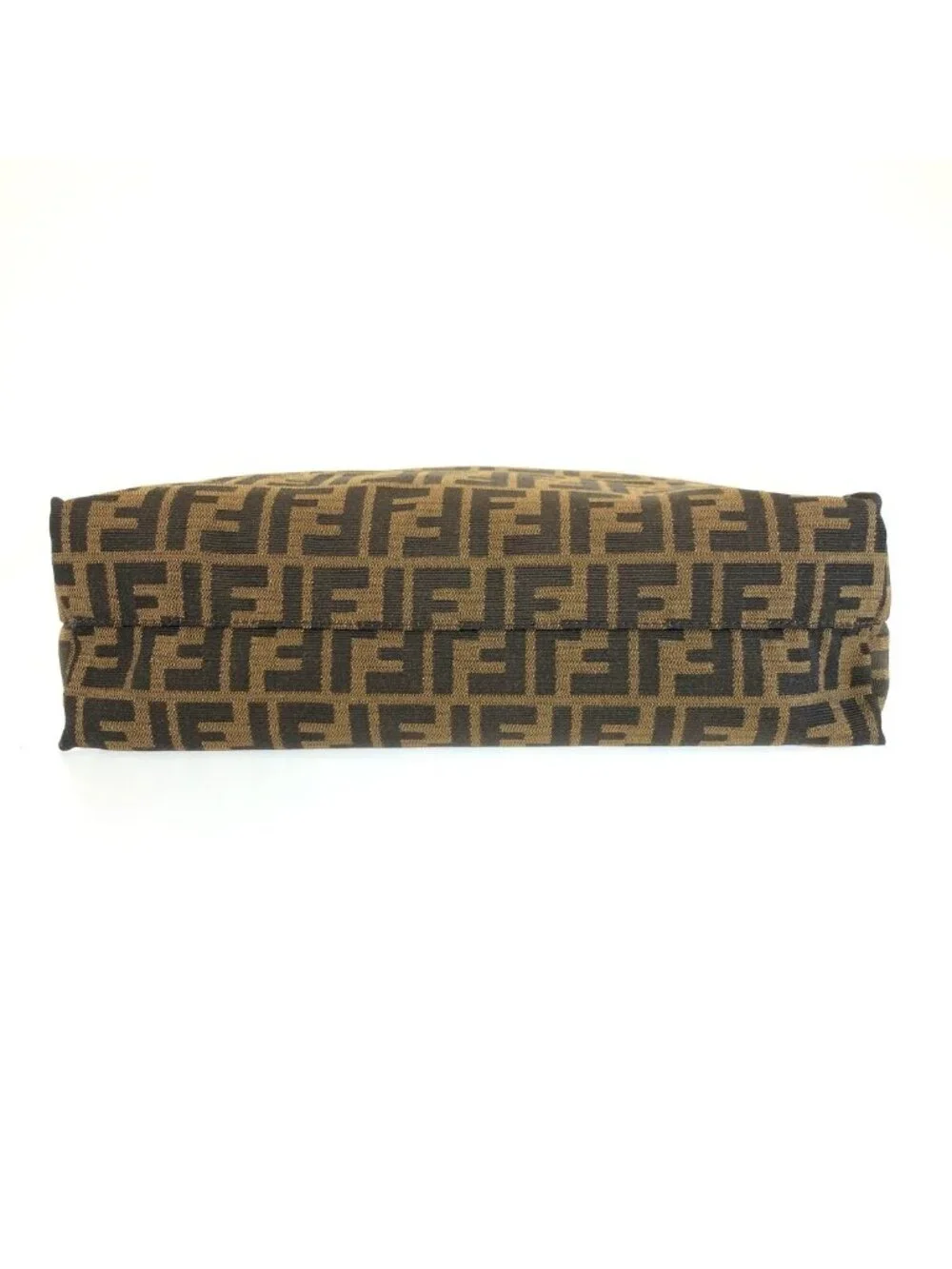 Fendi Selleria Zucca Brown Canvas Leather Tote Business Handbag